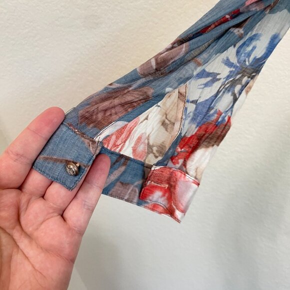 Soft Surroundings Floral Tunic Top with Embroidered Back Large - Picture 3 of 9